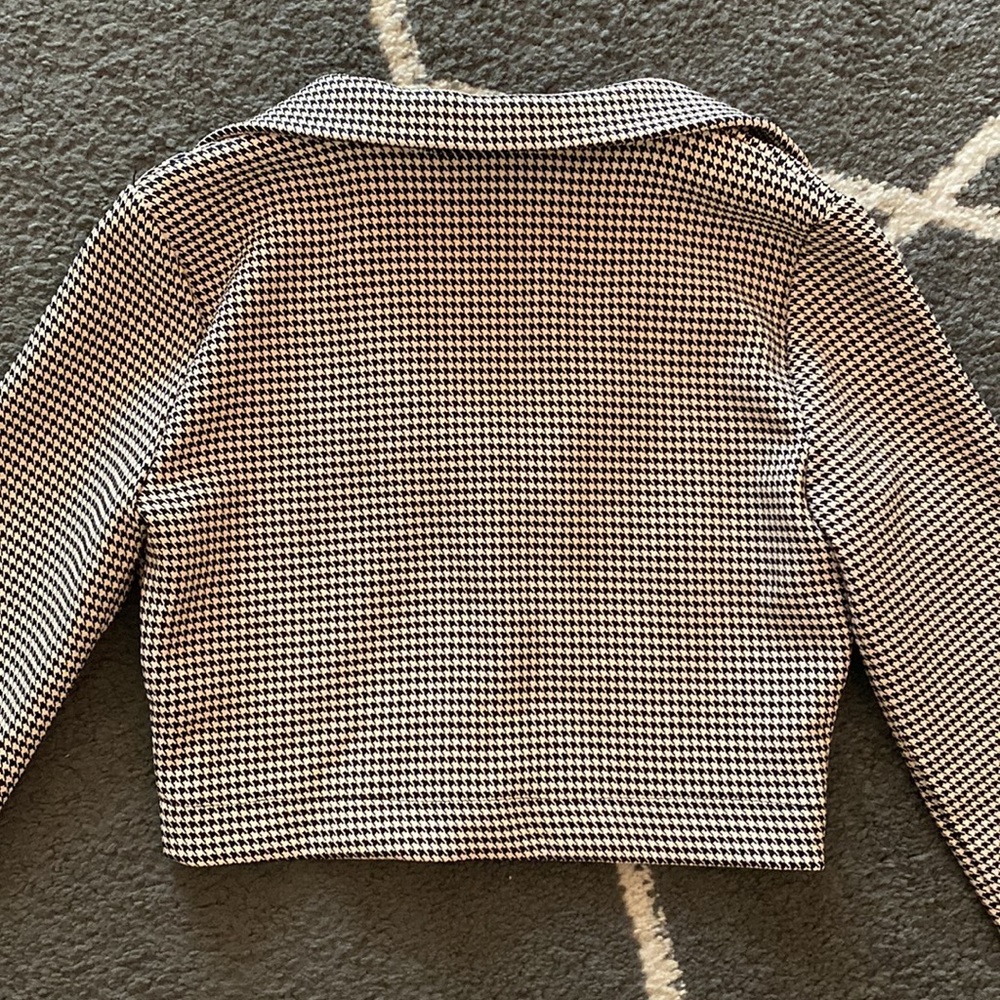 Zara Cropped Button Front Houndstooth Bolero Styl… - image 6